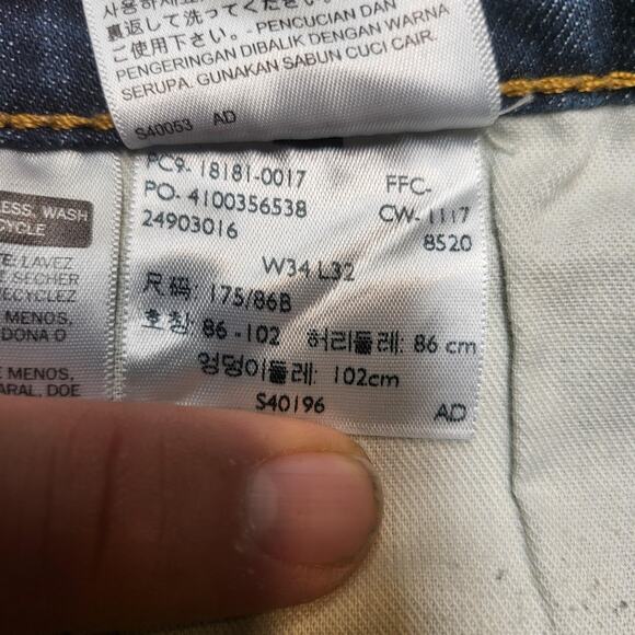 Levis 541 Jeans Mens 34x31 Blue Athletic Tapered Stretch Denim Pants Classic - Picture 5 of 10